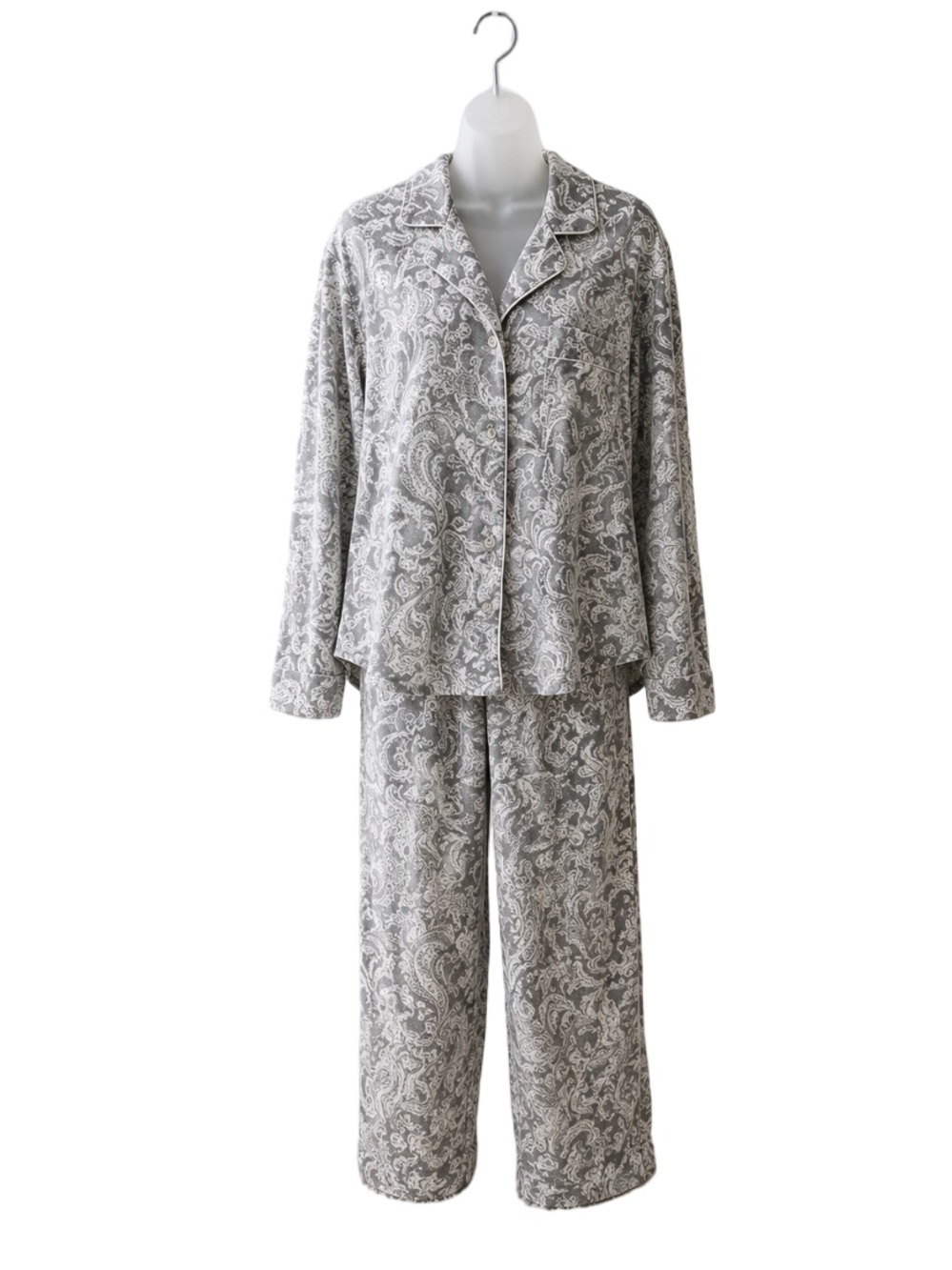Lauren Ralph Lauren Paisley Cotton Pajama Set Women L Soft Button Sleepwear